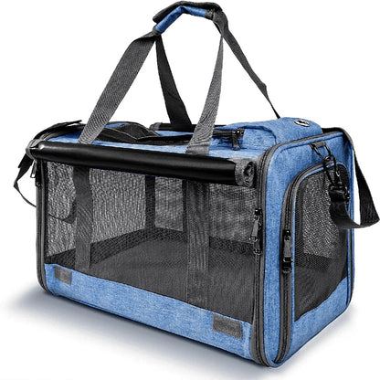 Airline-Approved Foldable Pet Carrier with Privacy Cover for Cats and Small Dogs by PetZync