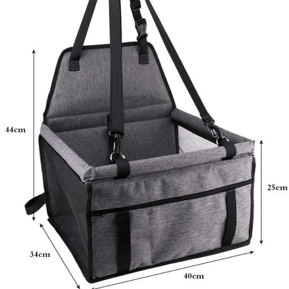 Foldable Pet Car Seat Hammock with Safety Harness for Dogs and Cats by PetZync