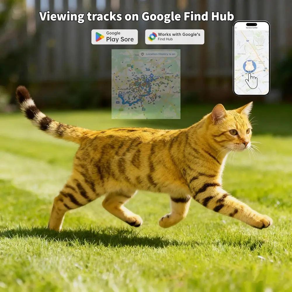 Android Cat Tracker Tag with Google Find My Support, No Monthly Fee by PetZync