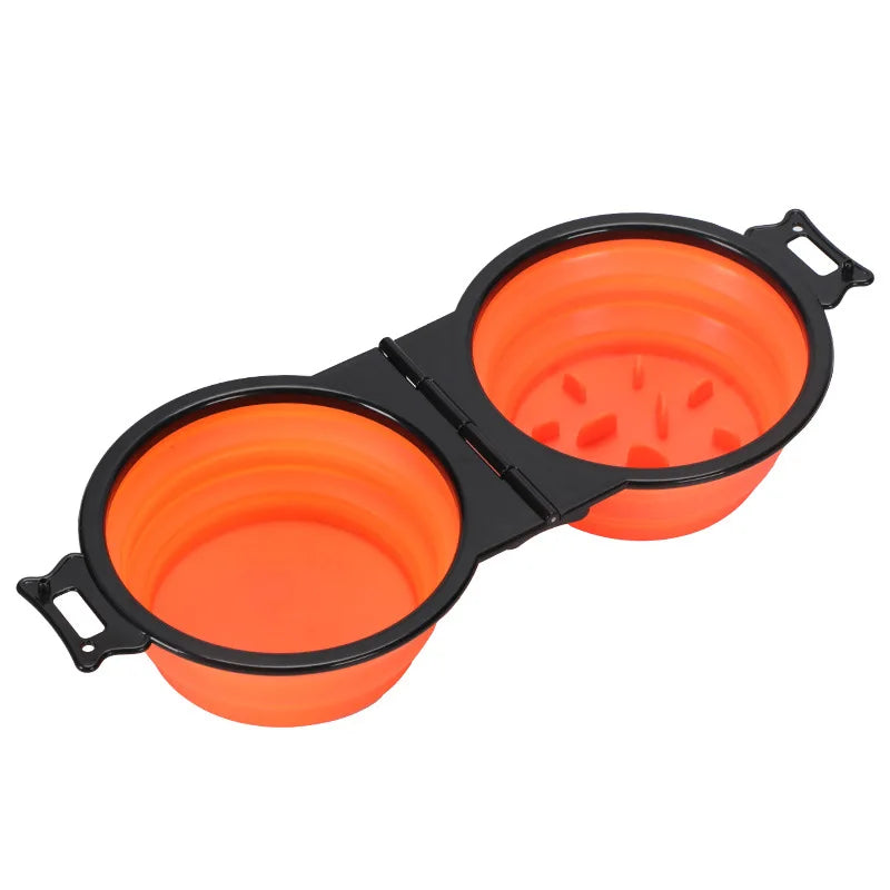 2-in-1 Collapsible Dual Pet Travel Bowl for Food and Water by PetZync