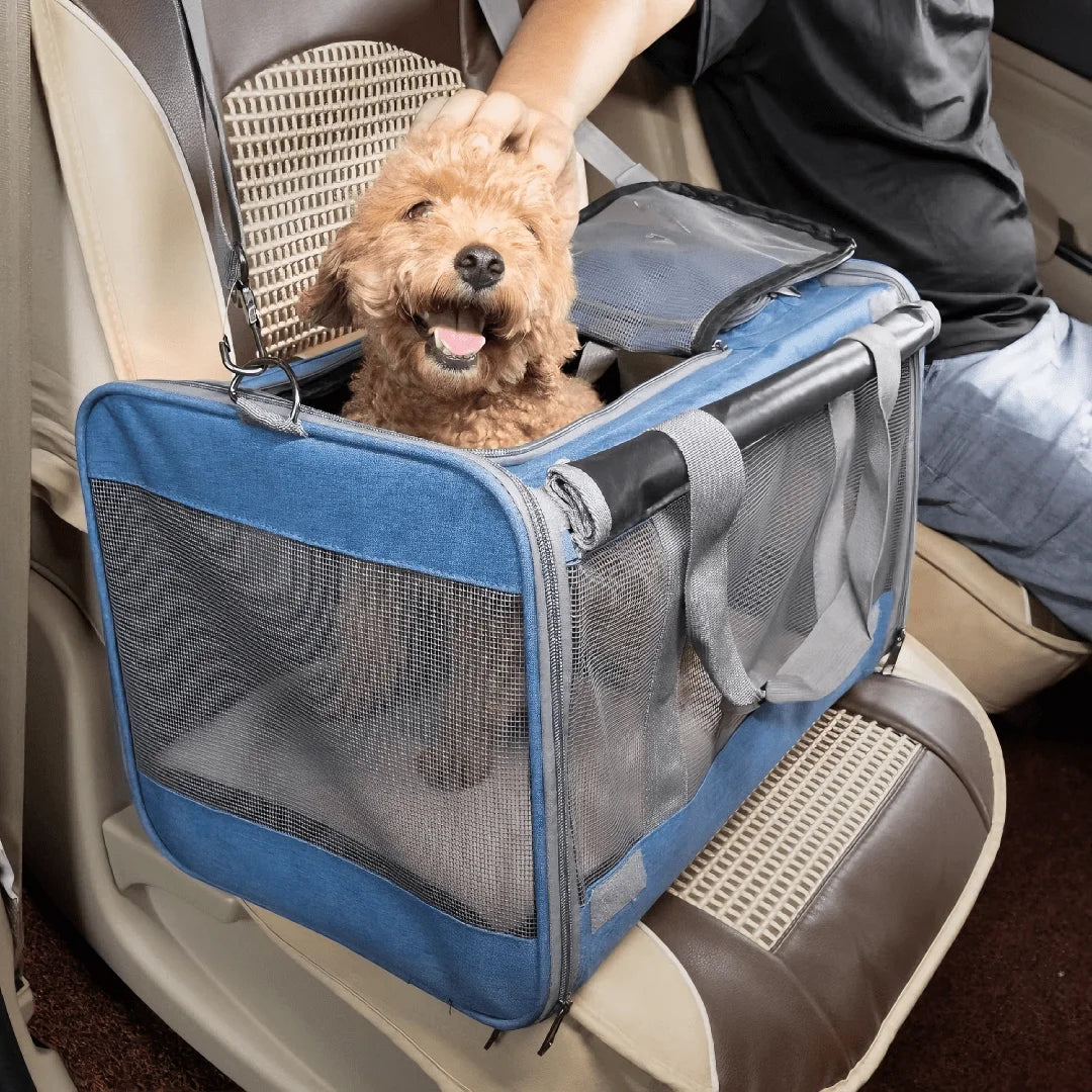 Airline-Approved Foldable Pet Carrier with Privacy Cover for Cats and Small Dogs by PetZync